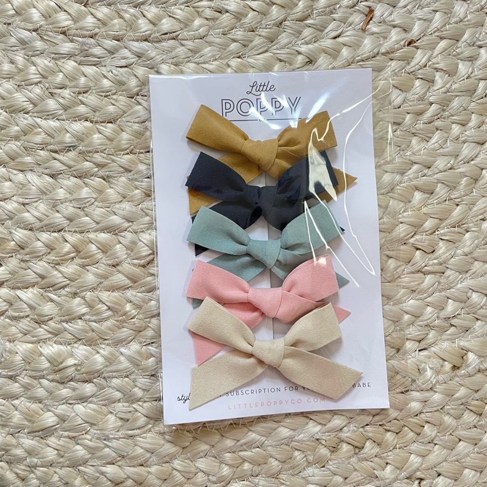 Little poppy co bows bow set 5 faux suede